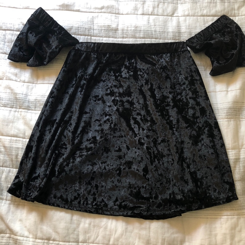 Velvet off the shoulder top
